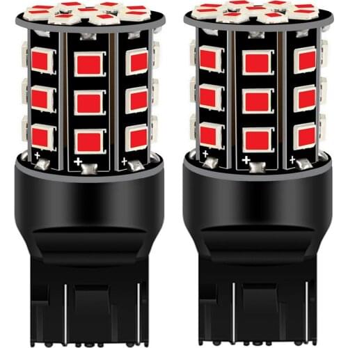 2PCS T20 7443 W21/5W 33 SMD LED Auto Parking Lights Tail Brake Lamp Car Front DRL Daytime Running Bulb Turn Signals Amber Yellow