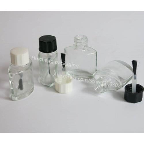 300pcs x 5ml Empty Nail Polish Bottle & Small Brush Nail Art Container Small/Empty Glass Bottles