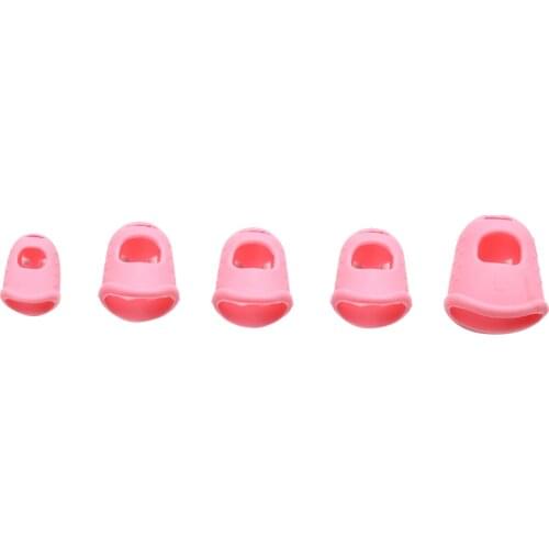 5pcs Guitar Silicone Finger Protection Finger Protector Covers Caps in 3 Sizes(S M L)