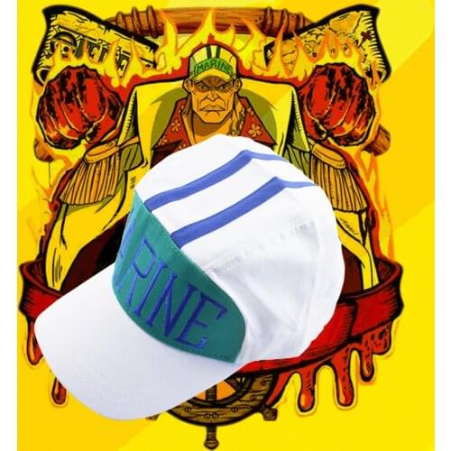 Anime One piece Akainu Sakazuki Justice MARINE Baseball Hat Letter Caps Cosplay Cap Costume