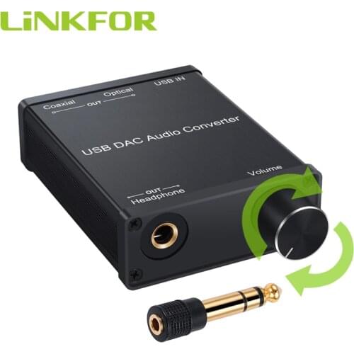 LiNKFOR USB Audio Sound Card Headphone Amplifier Digital to Analog USB DAC with Headphone Amplifier For PS4, PS3, Xbox 360