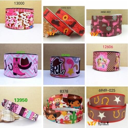 Free shipping 50 yard cartoon printed grosgrain ribbon 15155