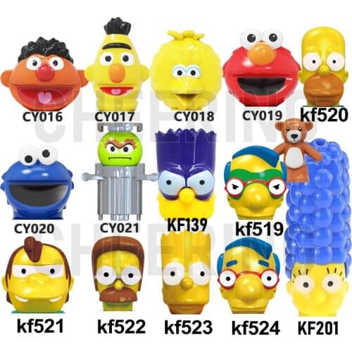 Free Shipping One Set Sale Seasame Building Blocks Action Figures Head Brick Toys For Kids Gift KF6130 CY1003