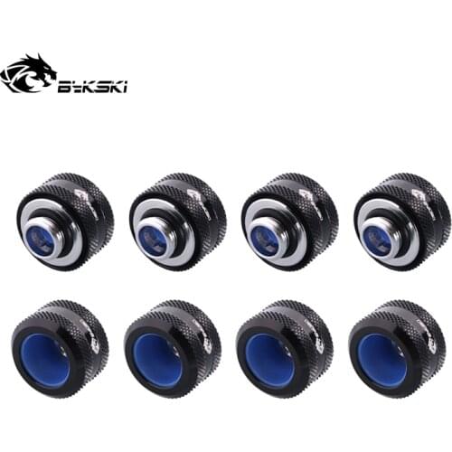 BYKSKI 8pcs/lot OD12mm/OD14mm/OD16mm Enhanced Anti-off Rubber Hand Compression Copper Fitting G1/4' use for Hard/Rigidity Tube