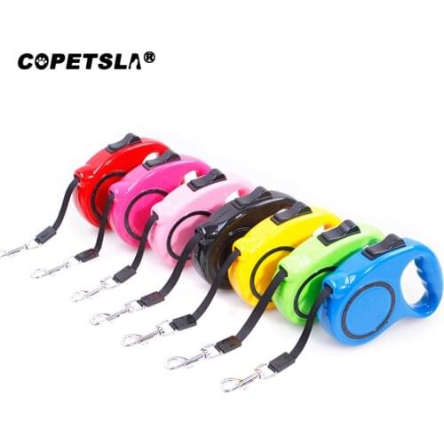 Copetsla 1Pcs Dog Leash Automatic Retractable 7 Colors Dog Lead Extending Puppy Walking Running Leads For Small Medium Dogs