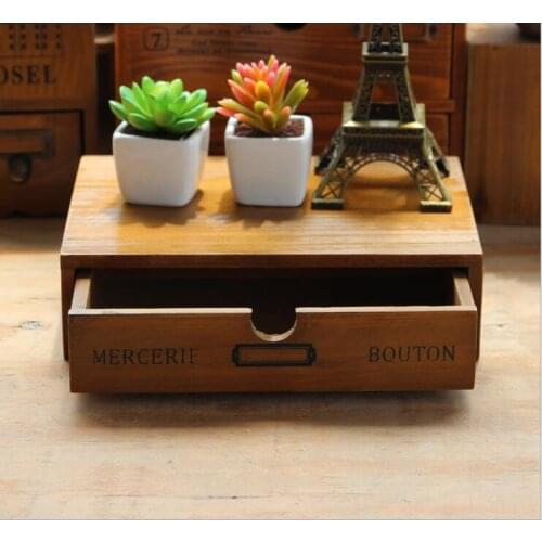 Wooden Storage Drawer Home Cosmetic Storage box Jewelry storage organizer Office Desktop Make up Storage case Stationery Case