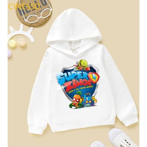 Funny cartoon Super Zings Serie 4 boy hoodies winter childrens chothes baby toddler teens tops outerwear Superzings sweatshirt