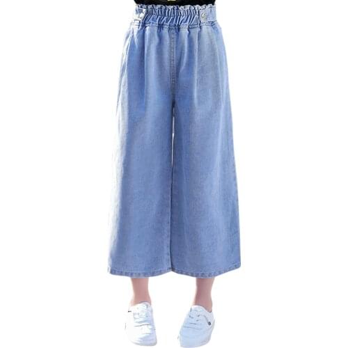 Jeans For Girls Solid Color Childrens Jeans Girl Spring Autumn Jeans Kid Casual Style Childrens Clothing 6 8 10 12 14