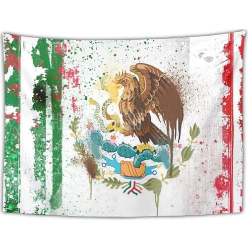 Polyester Tapestry With Cool Mexican Flag Art Home Decor
