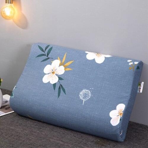 40*60 Latex Pillow Cover Solid Color Striped Print Bedroom Sleeping Memory Foam Latex Washable Durable Cotton Wavy Pillowcase