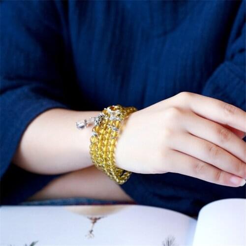 Charm Yoga Tibetan Buddhist 6mm Purple Crystal 108 Natural Stones Beads Bracelets Bangles Multilayer Bracelet Men Women Jewelry