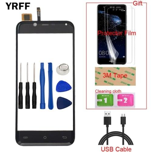 Mobile TouchScreen Front Touch For Cubot Magic Front Touch Screen Glass Digitizer Panel Sensor Capacitive +Protector Film