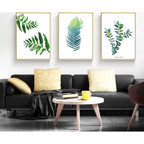 Nordic Canvas Painting Modern Prints Plant Leaf Art Posters Home Prints Green Art Wall Pictures Living Room Unframed Poster