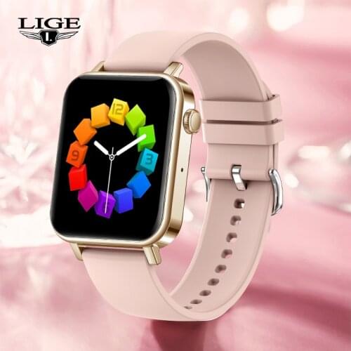 LIGE Bluetooth Call Smart Watch Women 1.69 Full Touch Fitness Tracker Heart Rate Blood Pressure Women Smartwatch For Android IOS