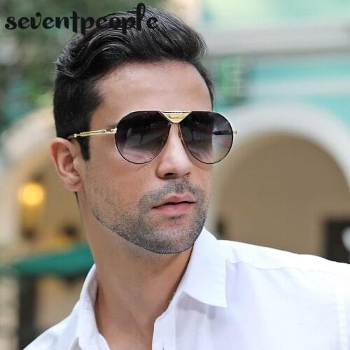 Retro Oval Sunglasses Men Metal Flat Top Sun Glasses Women 2020 Fashion Brand Designer Oversized Goggle Eyewear UV Protection