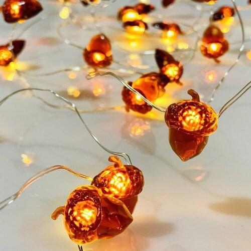 8 Modes 3M 30Leds Halloween Pumpkin LED String Light 3D Acorn String Light Home Party Garden Holiday Halloween Decoration Lights