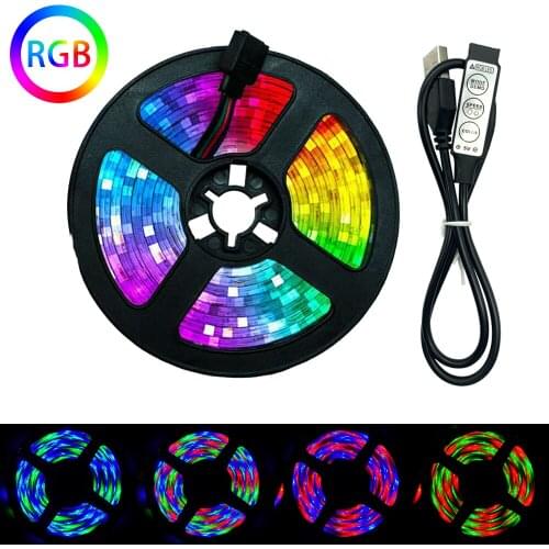 LED Strip Light DC5V SMD 2835 Flexible Lamp 1M 2M 3M 4M 5M Tape Diode Desk Screen TV Background Lighting USB Cable 3 Key Control