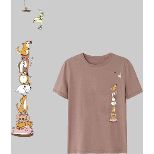 Cat Anime Heat Transfers Iron On Patches For Jeans T-shirt DIY Craft Stickers Applications For Clothes Decorative Appliques