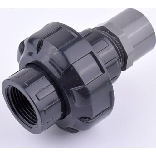1~5Pcs 20-63mm UPVC Pipe Bilateral Side Inner Wire Union Direct Plastic Water Supply Pipe Connector Aquarium Garden Irrigation