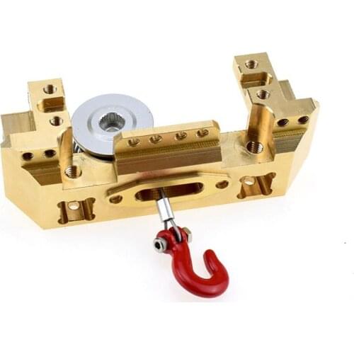 1pcs 25T Servo Winch Drum Trailer Hook Hitch Wire Rope Servo Bracket for 1/10 Rc Crawler Car Axial Scx10 D90(Bumper & Hook Set)