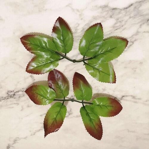 20pcs Green Artificial Leaves Wedding Home Decoration Rose Leaves DIY Cut And Paste Craft False Flowers Artificial Plants