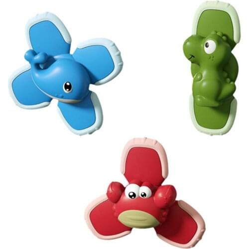 3PCS Baby Bath Spinning Toy Animal Spinner Toys With Suction Cups Windmill Spinner Baby Stress Decompresssion Toys