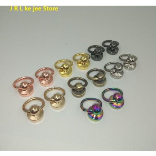 5pcs/10pcs/30pcs 7colors screw round head solid nail leather screw rivet bag decorative handbag metal accessories