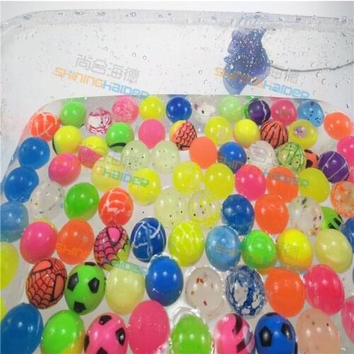 50PCS 25mm mixed color natural rubber bounce ball floating elastic ball rubber elastic ball