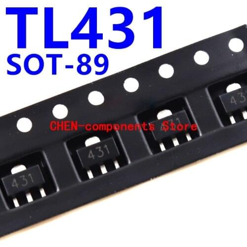 50pcs TL431 SOT-89 SMD 431 SMD voltage regulator transistor