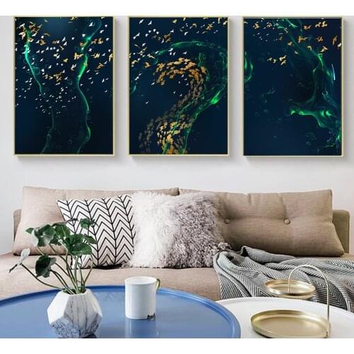 Nordic Abstract Fish Art Painting Living Room Decoration Painting Hanging Painting Picture Poster Canvas Print Wall Art