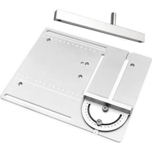 Aluminium Mini Table Saw Clearance Insert Plate Circular Saw Flip Board with Miter Gauge Guide Lifting Spindle Bearing Motor Set