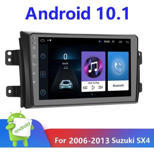 Car Radio For 2006-2013 Suzuki SX4 Android 10.1 9 Inch 2Din Touchscreen GPS Multimedia Player Support Bluetooth WIFI Radio SWC
