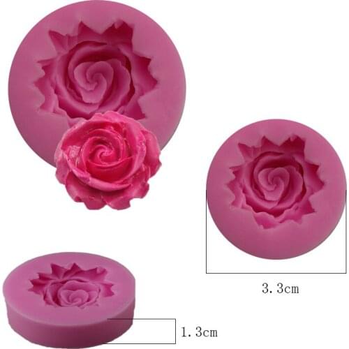 Free Shipping Round Silicone One Rose Turn Sugar Chocolate Mold DIY Baking Cake Pastry Pudding Dough Soap Mould Tools Gift