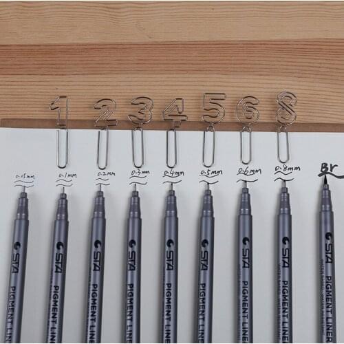 Black Micron Pen Hook Liner Sketch Markers Drawing Waterproof Art Supplies Manga Comic Handwriting Brush Pen