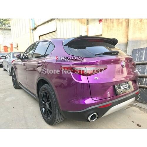 For Alfa Romeo Stelvio Spoiler 2017 - 2018 Carbon Fiber Rear Roof Spoiler Wing Trunk Lip Boot Cover Car Styling