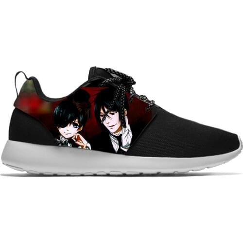 Japanese Anime Manga Black Butler Sebastian Ciel Sport Running Shoes Casual Breathable Lightweight 3D Print Men Women Sneakers
