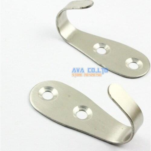 10 Pieces Washroom Door Stainless Steel Fixed Towel Hanging Hook 52mm Long 1.5mm Thinkness