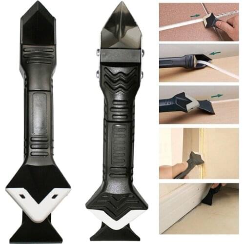 3 in 1 Sealant Smooth Scraper Silicone Remover Caulk Finisher Sealant Smooth Scraper Grout Kit Tools Floor Mould Removal