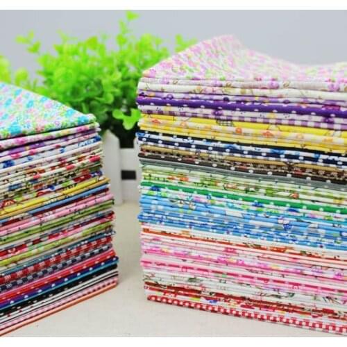Assorted Floral Printed Cotton Cloth Sewing Quilting Fabric for Patchwork Needlework DIY Handmade Material 20X24cm Square