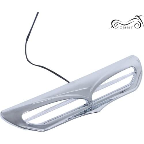 Chrome Motorcycle LED Lighted Fairing Intake Trim Vent Accent Case for Harley Touring Electra Street Glide 2014-2017