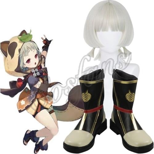 Game Genshin Impact Sayu Cosplay light Green Short Ponytail Hair Cosplay Genshin Impact Lolita Kimono Women Gilrs Lovely Boots