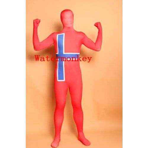 Sweden Flag Zentai Second Skin Suit Fancy Dress Costume Spandex Lycra
