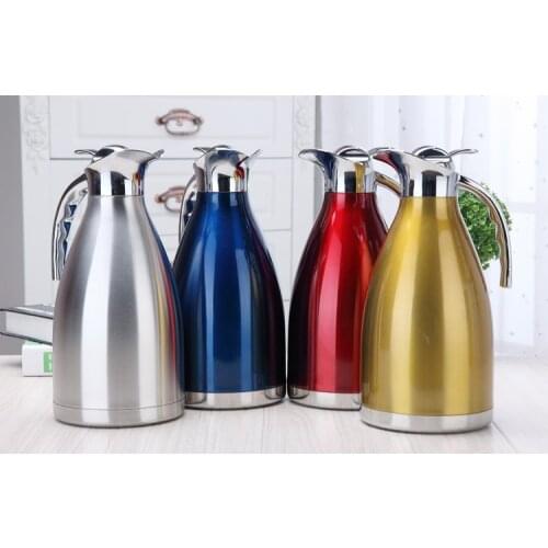 4 Color 1L 1.5L 2L Coffee Thermos Cup Stainless Steel Teapot Vacuum Flasks Thermoses Garrafa Thermal Infantil Thermo Bottle