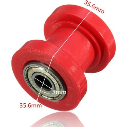 Red 8mm Chain Roller Slider Tensioner Pulley Wheel Guide Package Contents