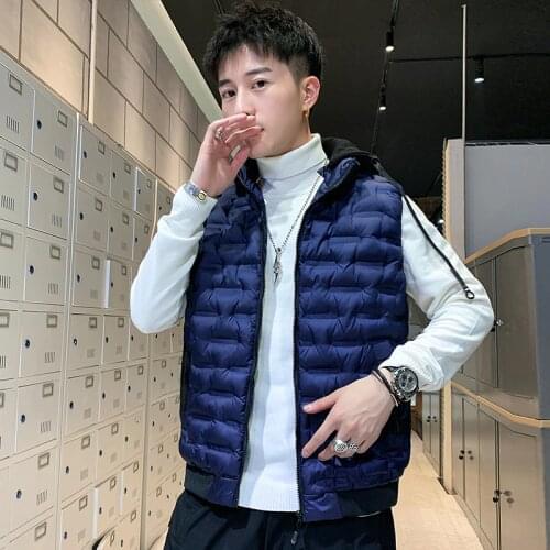 Jacket Mens Vest Men Winter Jacket Warm Mens Outerwear Waistcoat Casual Vest for Men Hooded Jacket Man Sleeveless Mens Vest