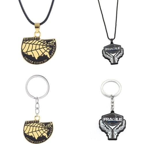 Game Death Stranding Metal Keychain Necklace Jewelry Cosplay Accessories Key Chain