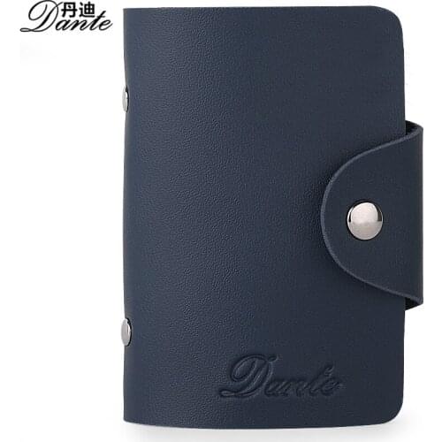 Fashion Simple Hasp Card Holder High Quality PU Leather Mens ID Credit Card Case Dante Luxury Brand Short MAN Clutch Gift