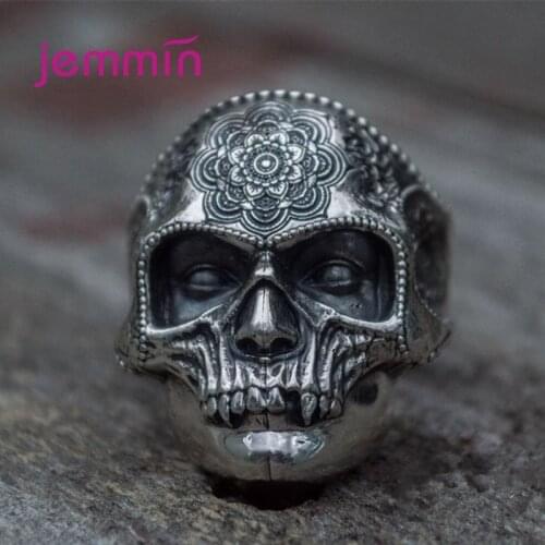 New Exaggerated Ghost Face Skull Ring Mens Gothic Punk Ring Accessories Party Jewelry Gothic Halloween Boyfriend Gift