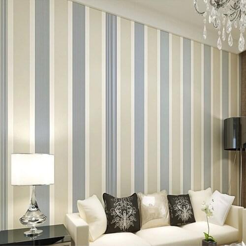 Q QIHANG High Texture Modern Minimalist Multicolor striped Non-woven Wallpaper Beige gray Color 0.53m*10m=5.3m2