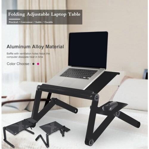 Adjustable Computer Desk Table Folding Laptop Notebook Stand Bed Tray Aluminum Alloy Portable Anti-Skid Table Z30